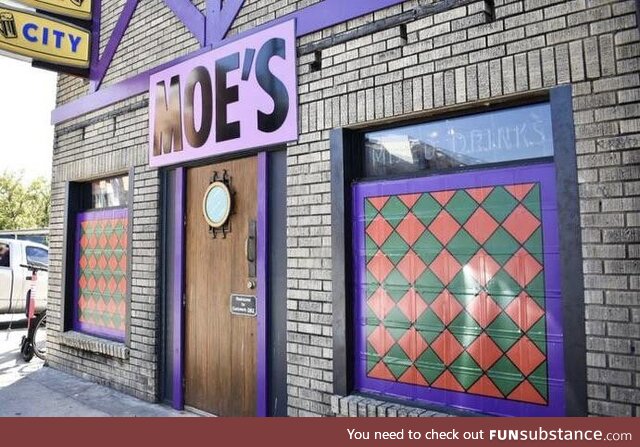 This bar dressed up as Moe’s for Halloween