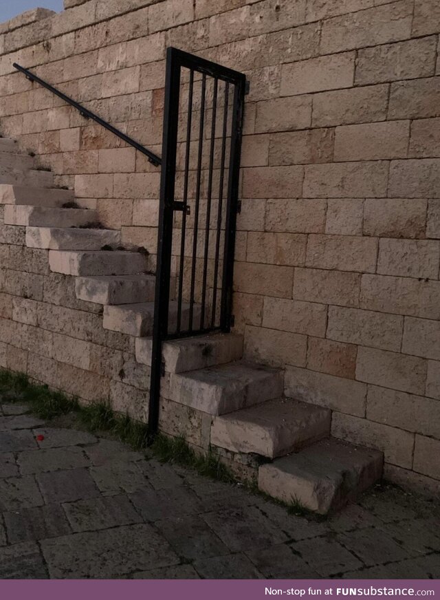 “This’ll keep people off the stairs” found on onejob