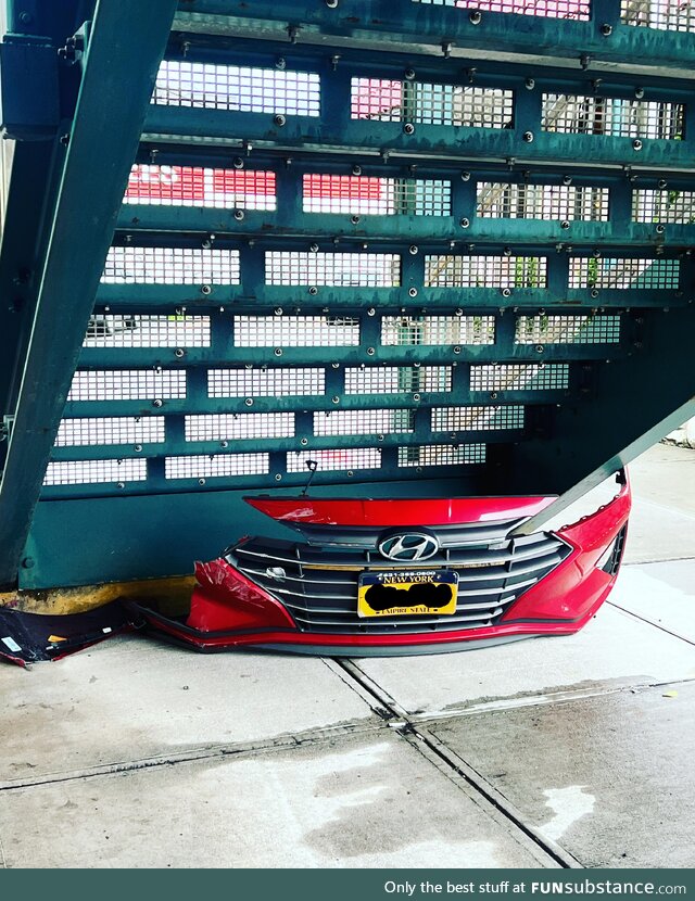 Did someone lose a bumper under the subway platform in Queens?