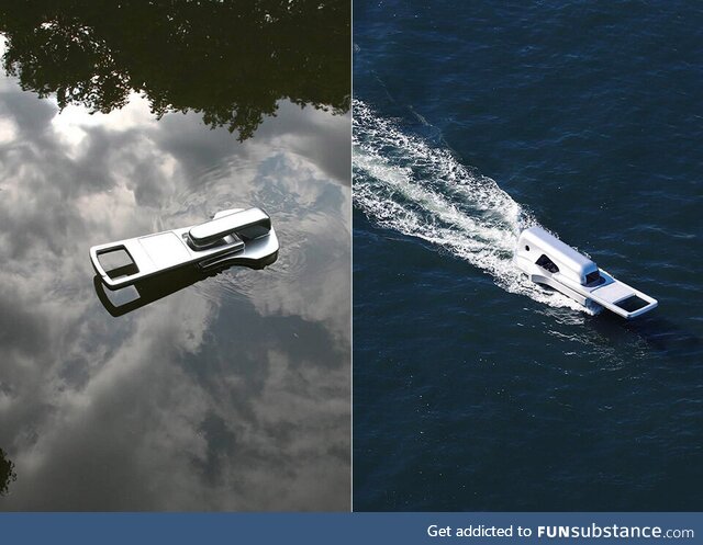 Japanese Designer creates Giant Zipper Boat to make it look like he's Opening the Water