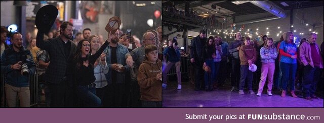 Before and after at the Lauren Boebert election party