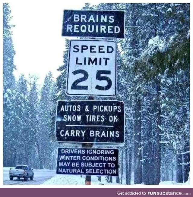 Timely driving reminder near Mt. Ashland, Oregon: