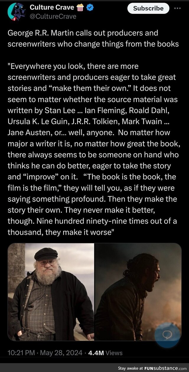 George RR Martin having a rare W