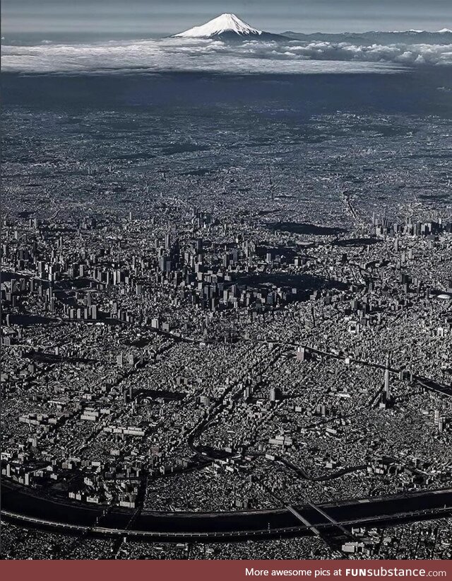 An aerial photo of Tokyo, the most populous city on Earth