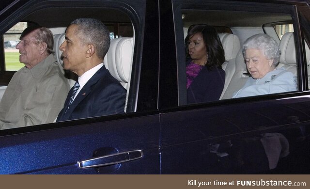 Prince Philip takes US President, Barack Obama, his wife, Michelle, and Queen Elizabeth