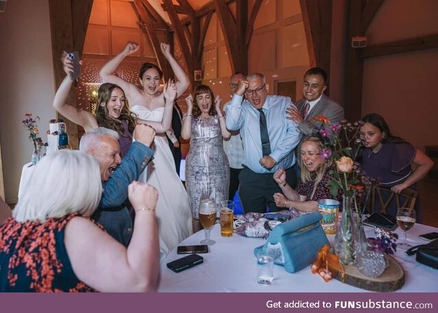 An English family friend had her wedding on the same day as the Euros semi-final