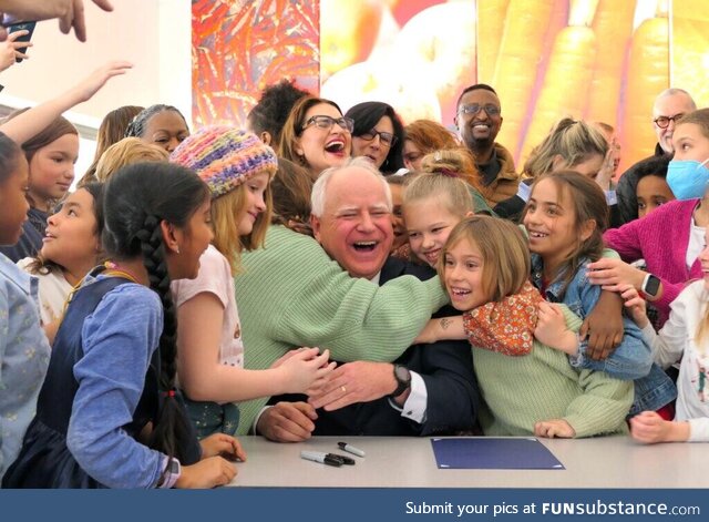 Tim Walz after he signed a bill providing free breakfast and lunch to Minnesota students: