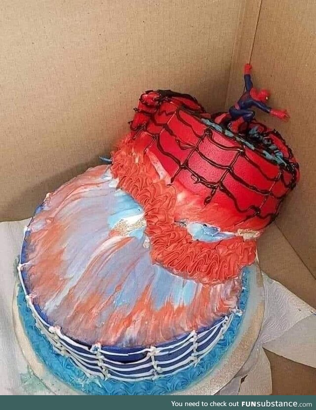 Spiderman saving our cake