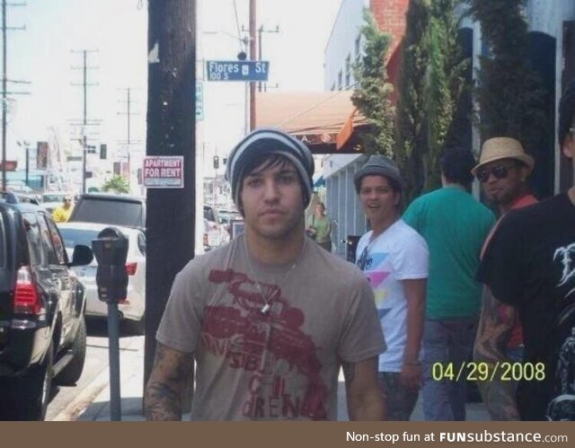 16 years ago today Bruno Mars was surprised to see Pete Wentz