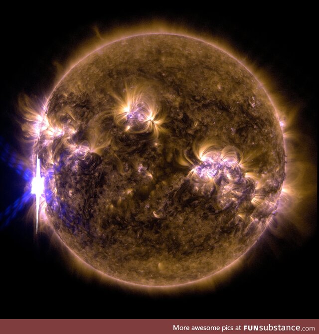 Solar flare erupting on the sun [nasa]