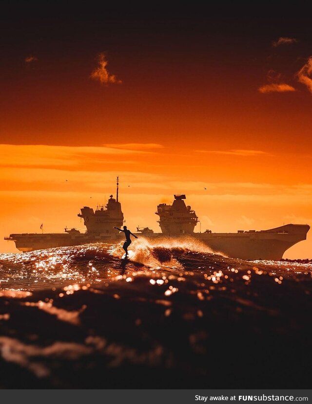 The British aircraft carrier HMS Queen Elizabeth off the Florida coast in 2019