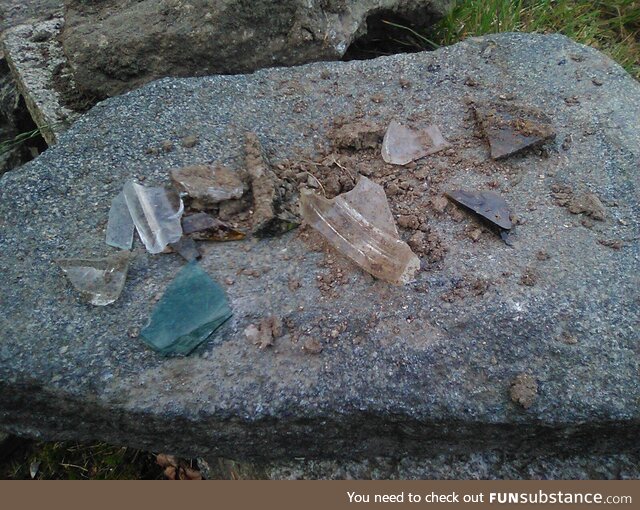 All this glass from digging by hand in just a small spot in my garden