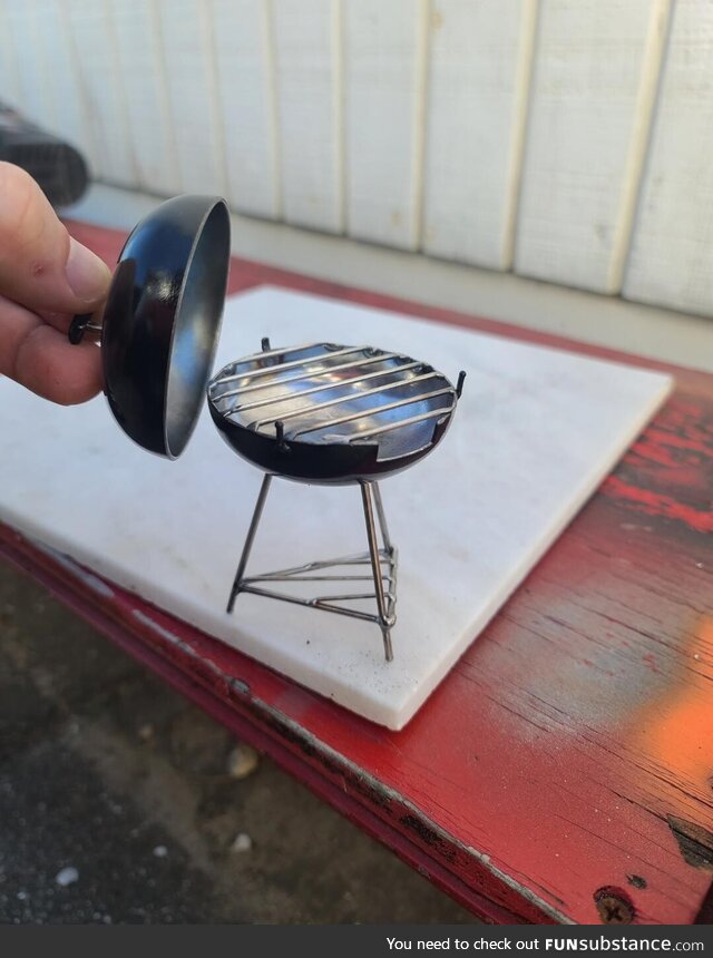 Converted a Bike Bell into a Tiny Grill. Who Wants Baby Bike Ribs?