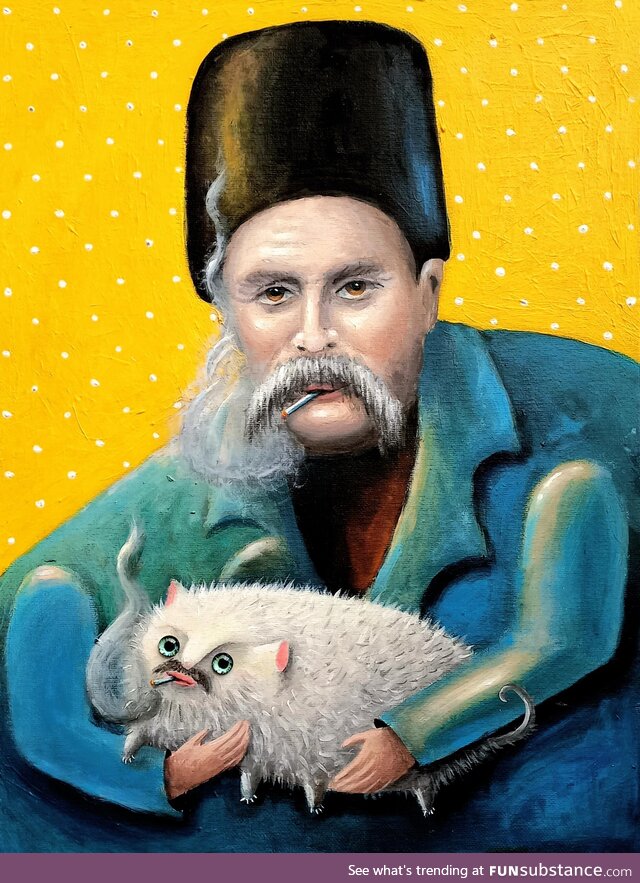 Ukrainian poet Taras Shevchenko and his cat