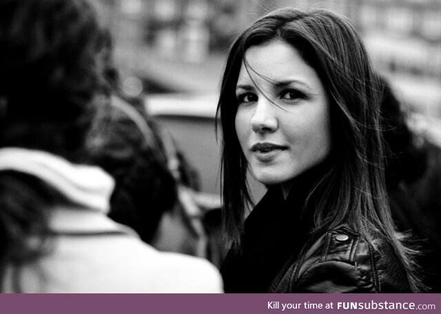 Took a picture of a girl on the street in New York City