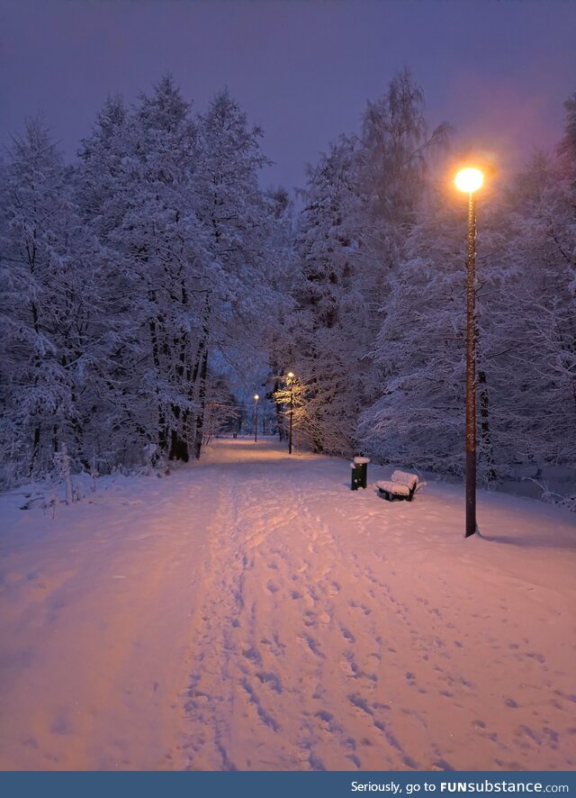 Winter morning in Espoo, Finland [OC]