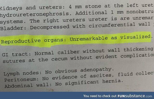 Went to the Dr. About a kidney stone and got roasted. It is remarkable it was just cold!