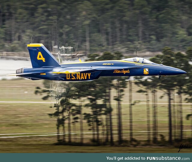 Shockwaves from a Blue Angel F-18