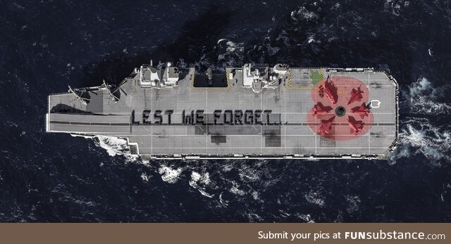 HMS Queen Elizabeth commemorating Armistice Day during WESTLANT19