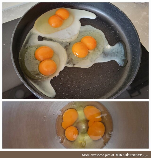 Mathematically, the odds of getting 5 double-yolked eggs in a row is 1 in 1 quintillion