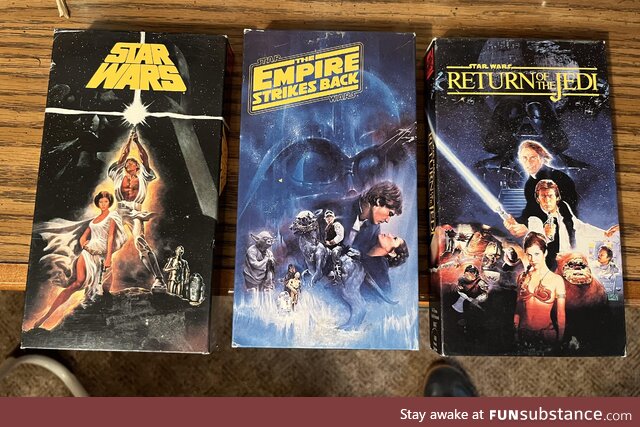 Bought all three for 50 cents each back in college. Who has a VCR player? [OC]