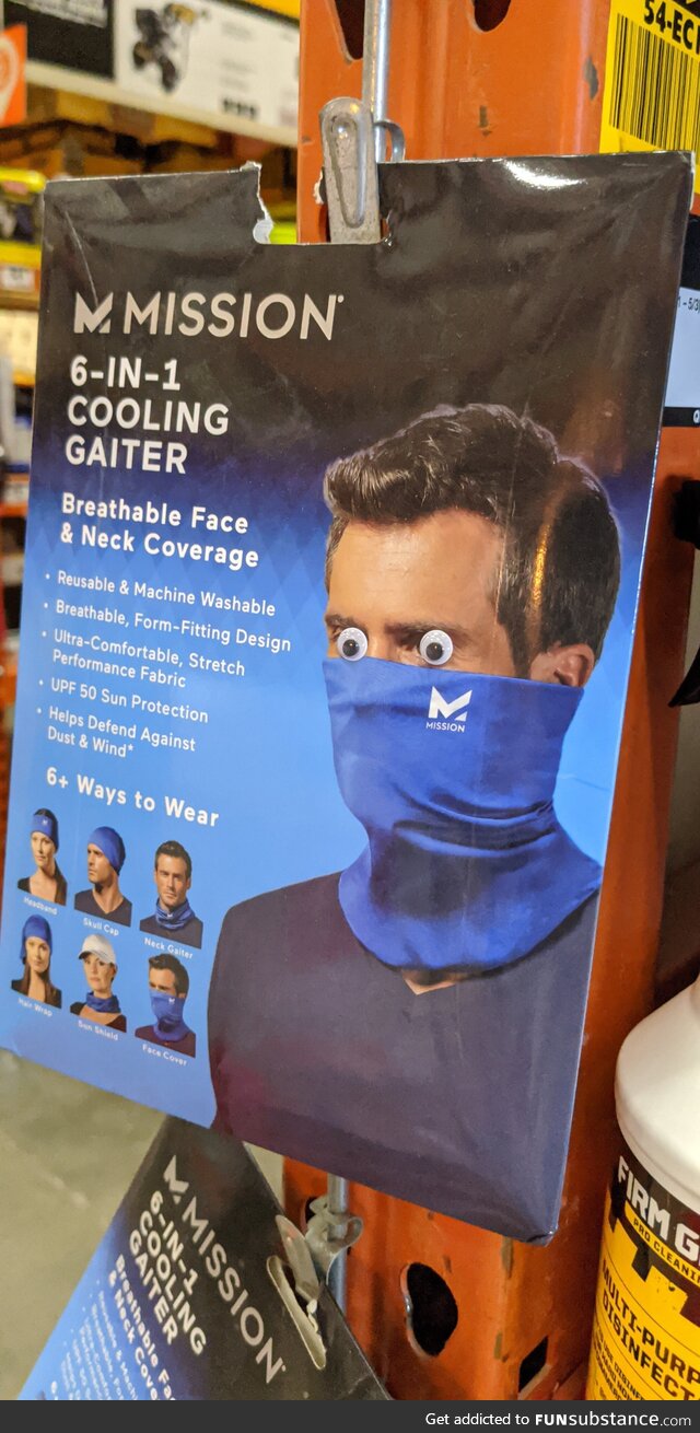 Someone put googly eyes on these masks