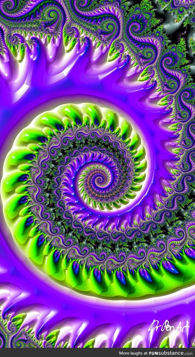 Vibrant purple and green fractal