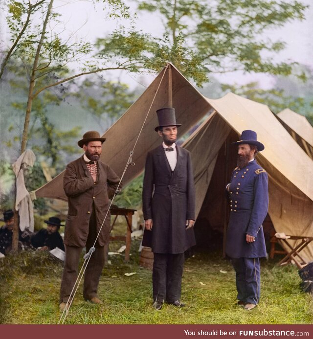 President Abraham Lincoln after the Battle of Antietam (which enabled his Emancipation