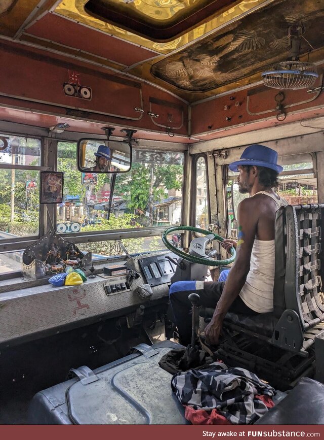 A bus driver in India