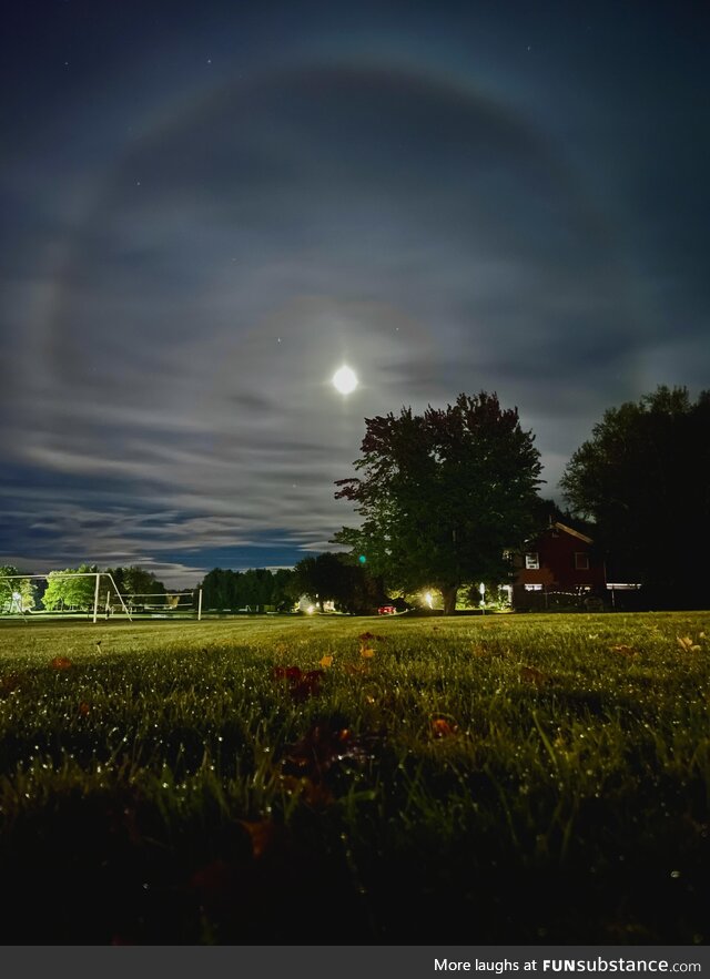 The moon. The rings were actually there, not just from the camera