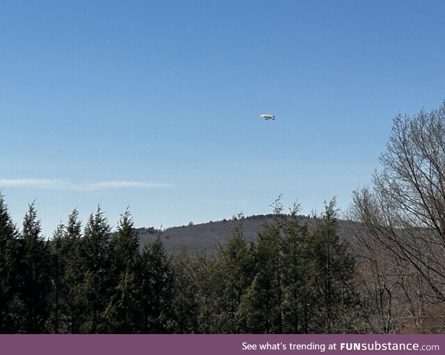 Is seeing a blimp fly over your house rare?