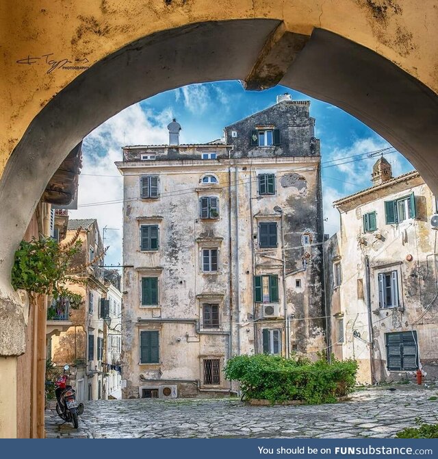 Visit Old Corfu Town in Corfu Greece & Palazzino Veneziano. Still summer here!!!