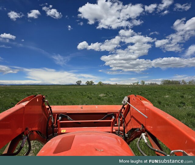 The west view on the family farm in Colorado