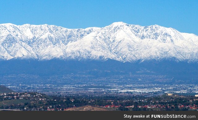 San Gabriel Mountains as seen from Corona, CA 03/02/2023