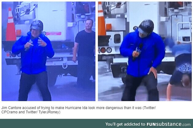 Jim Cantore trolled for dramatic hurricane Ida coverage as man performs cartwheels in