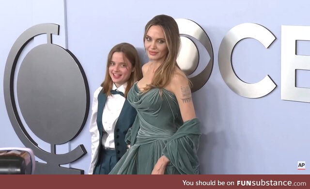 Angelina Jolie with daughter at Tony Award's