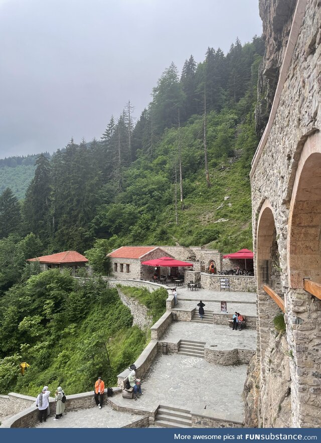 Castle Attached to a Mountain in Trabzon, Turkey