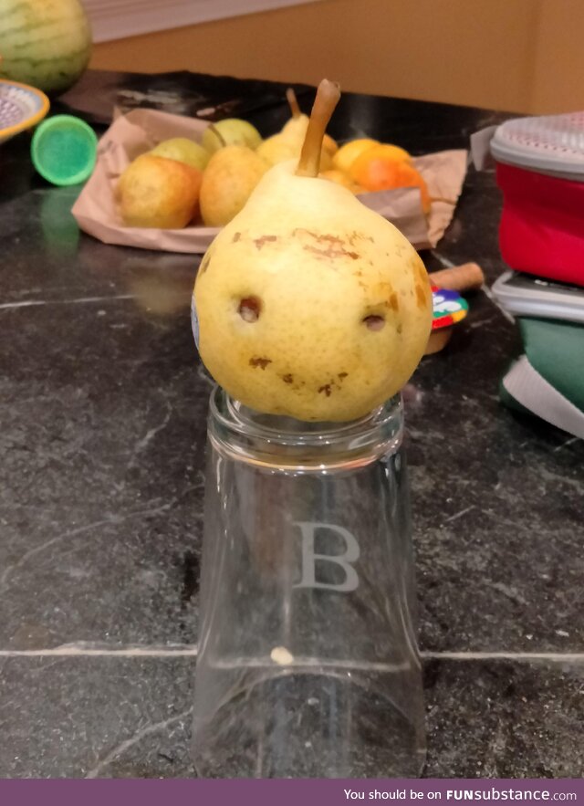 This is Jerry the pear. He thinks he is human