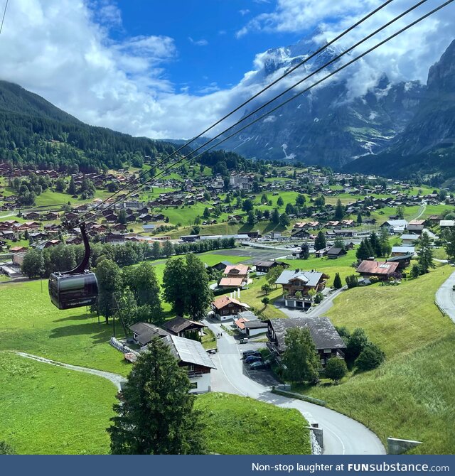 Grindelwald, Switzerland is unreal (shot via the Eiger Express)