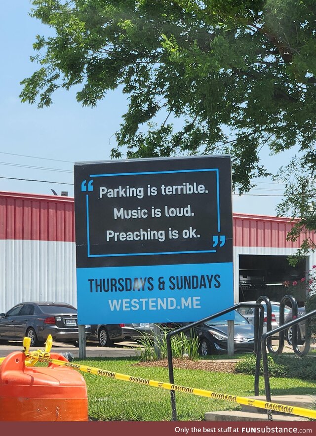 Seen outside a church in Houston, TX