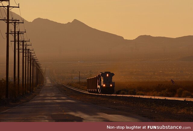 Train in the California desert