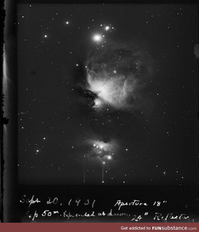 1901 photograph: The orion nebula