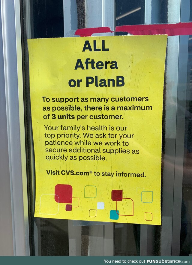 Local pharmacy is limiting plan B purchase