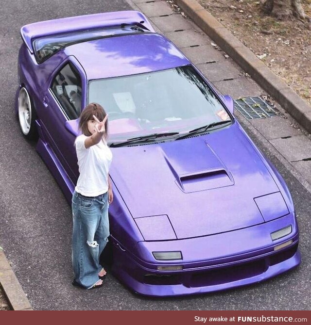 Japanese chick and RX-7 Turbo