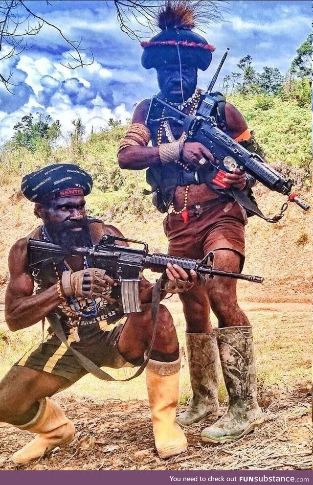 A couple of rebels from the Movement for Free Papua