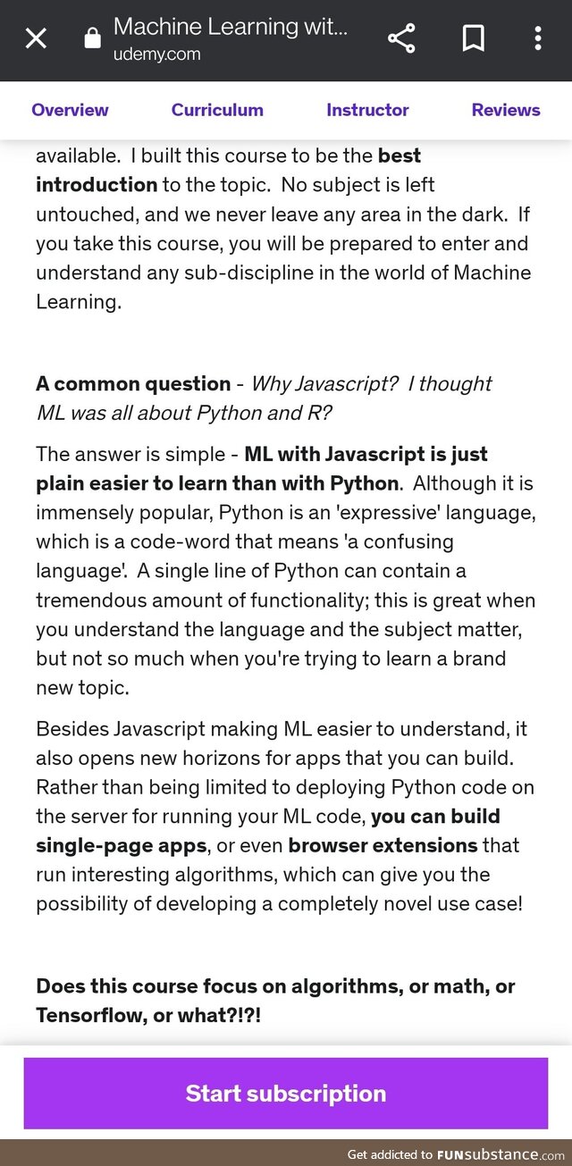 "Javascript- best language for ML"