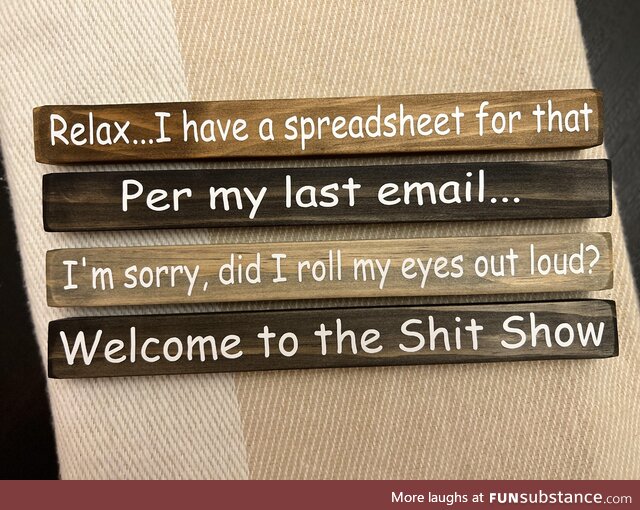 Work Humor….. Did we nail it?? Made these for our co workers Christmas gifts