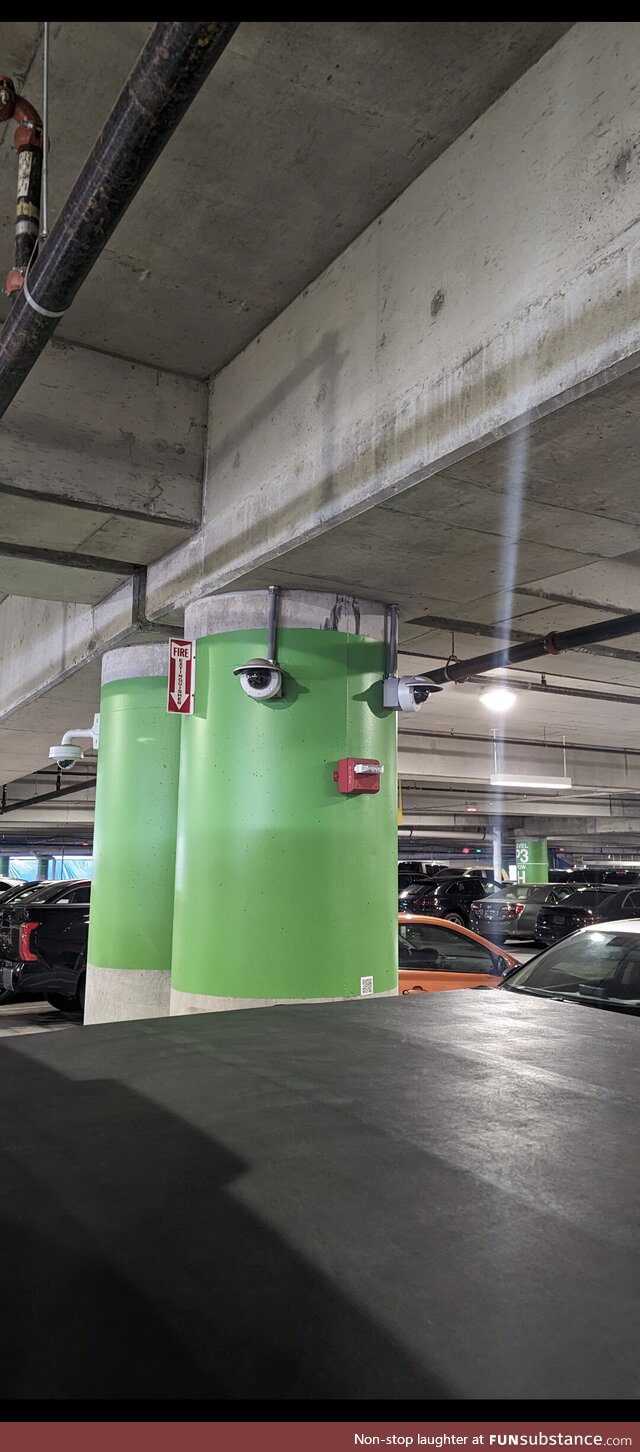 Sassy looking pole in the Nashville airport parking garage