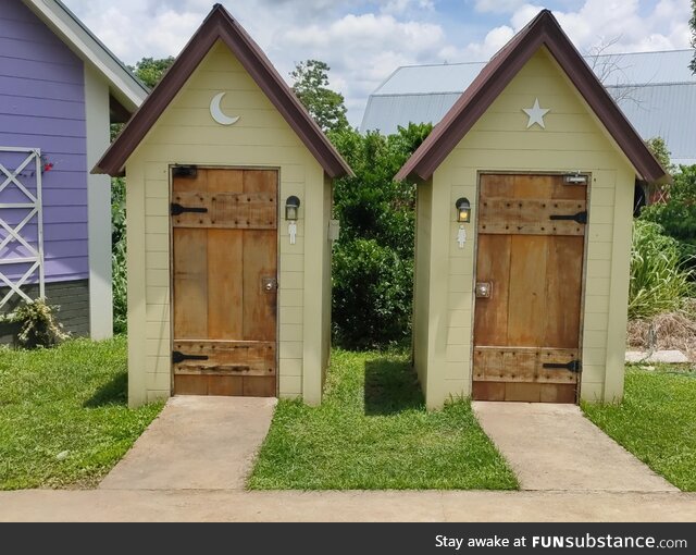 [OC] Modern Outhouses for Men and Women