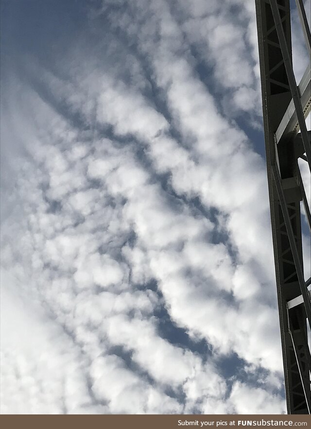 Train bridge and sky Fort Worth TX